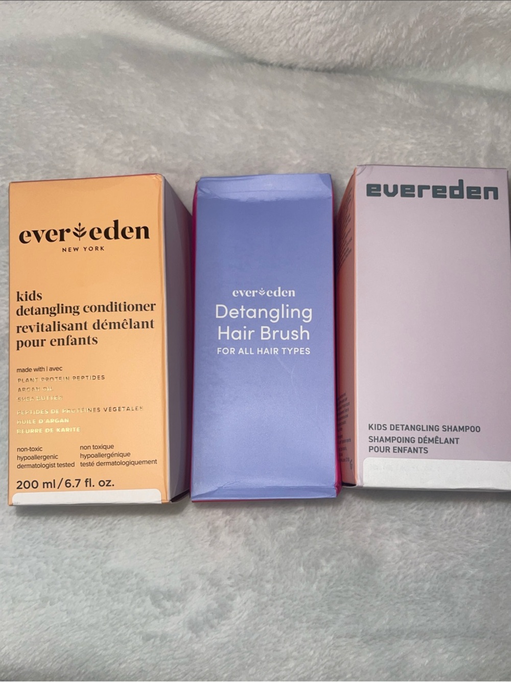 Kids Detangling  shampoo and conditioner Evereden Hair Care
 Hair Brush -